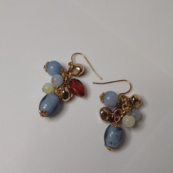 Pretty Multi Color Glass Bead Dangle Earrings - Picture 2 of 9